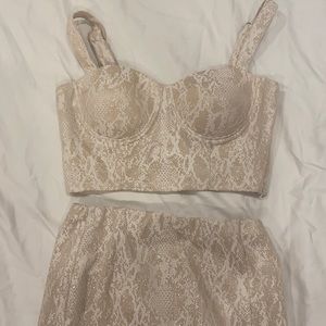 Snake print skirt set
